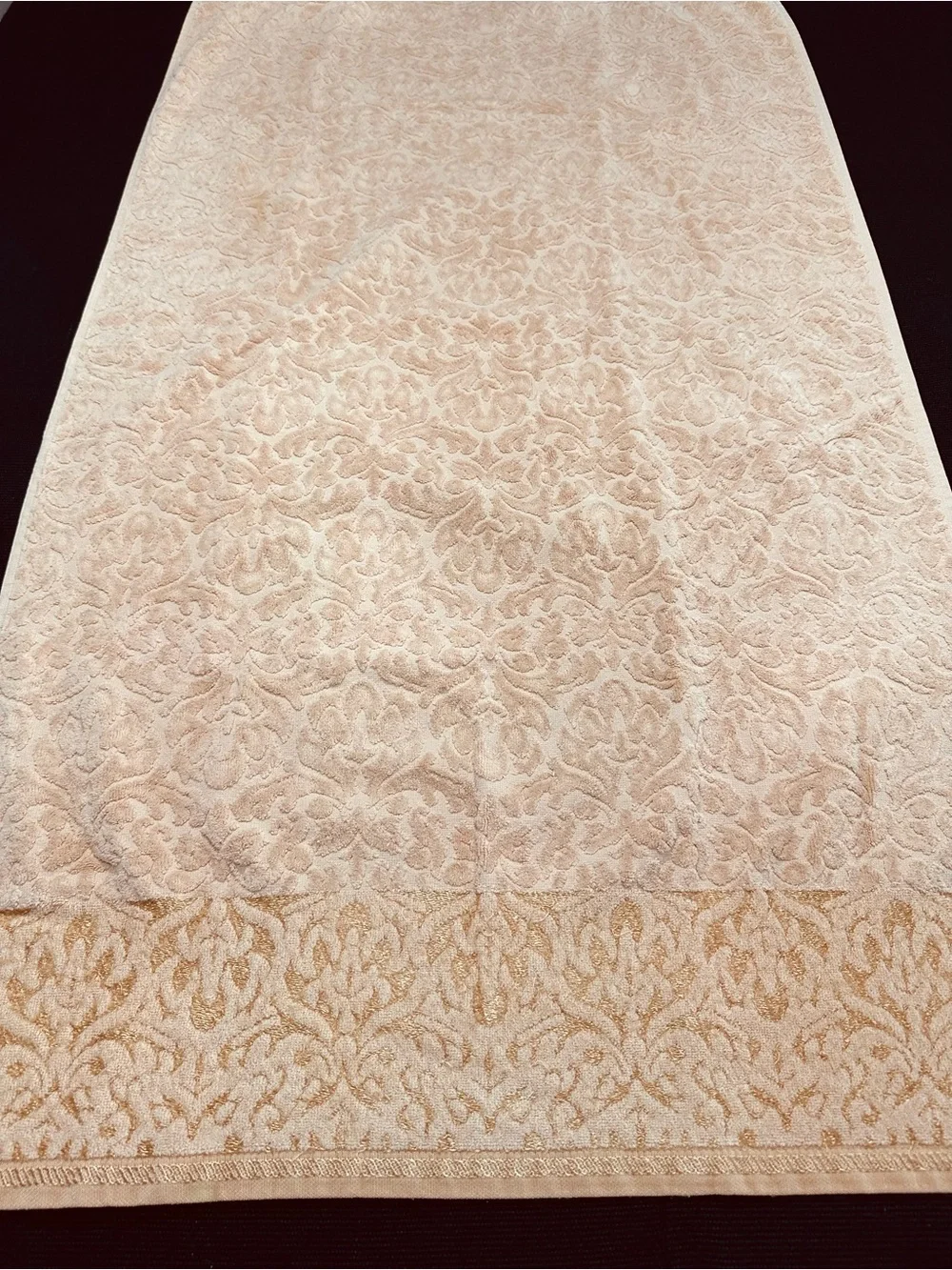 Bianca Exclusive VINTAGE Bath Towels (2) & Hand Towel Set in Champagne & Gold